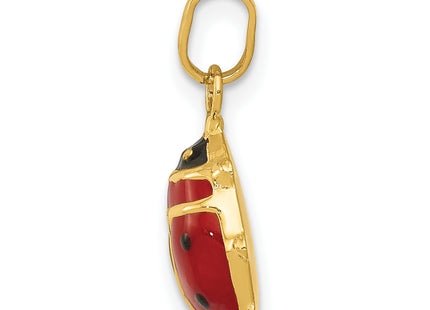 14K Red Enameled Ladybug Charm