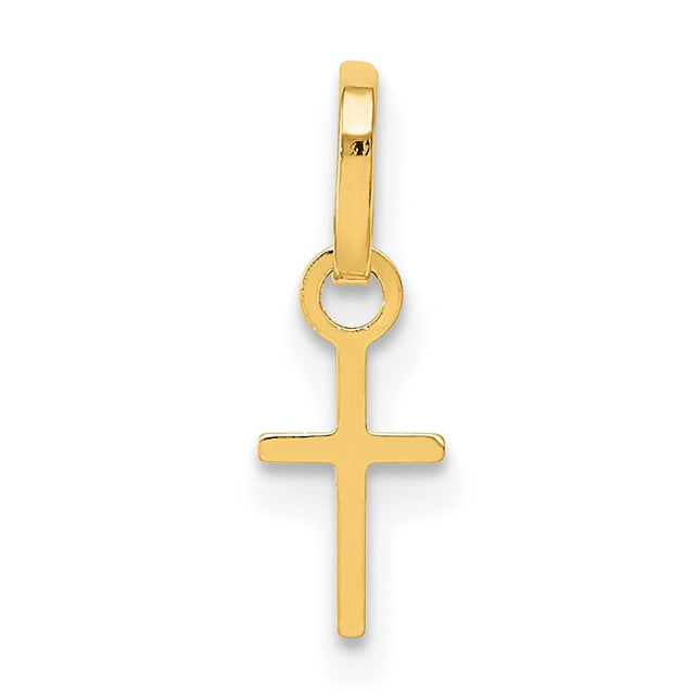 14k Tiny Cross Charm, 14 x 5mm
