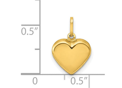 14K Polished 3-D Puffed Heart Pendant (Style XCH352)