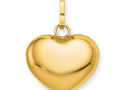 14K Polished 3-D Puffed Heart Pendant (Style XCH355)