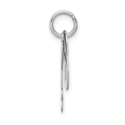 14K White Gold Polished Moveable Lock and Heart Key Charm