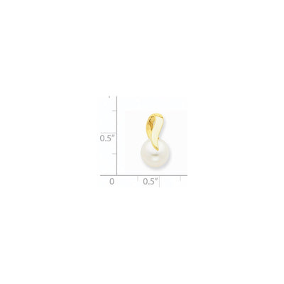 14K White Freshwater Cultured Pearl Pendant Slide