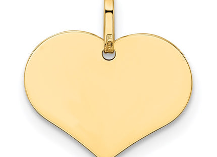 14K Polished Heart Shaped Disc Pendant, 14 x 14mm