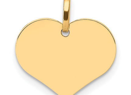 14K Polished Heart Shaped Disc Pendant, 14 x 14mm