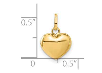 14K Polished 3-D Puffed Heart Pendant (Style XCH99)