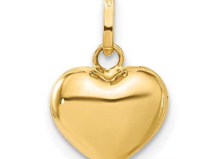 14K Polished 3-D Puffed Heart Pendant (Style XCH99)