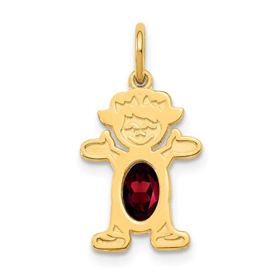 14K gold garnet oval pendants & charm