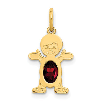 14K gold garnet oval pendants & charm