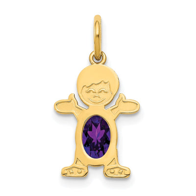 14K gold amethyst oval pendants & charm