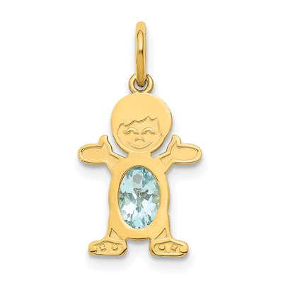 14K gold aquamarine oval pendants & charm
