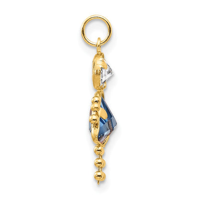 14K March Girl Birthstone Charm