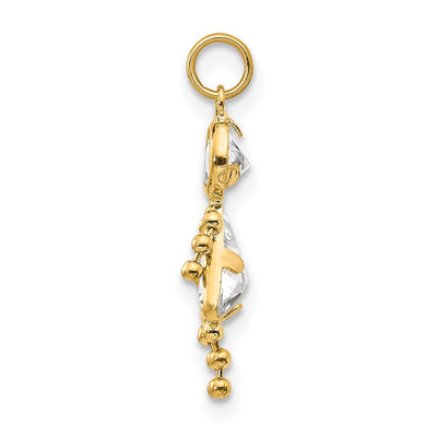 14K April Girl Birthstone Charm