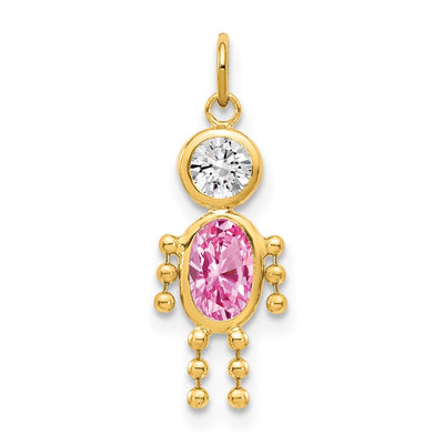 14K October Boy Birthstone Charm