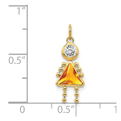 14K November Girl Birthstone Charm