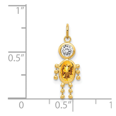 14K November Boy Birthstone Charm