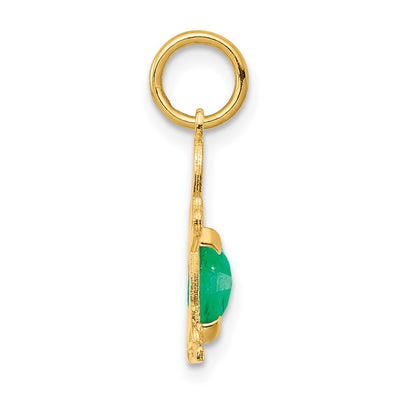 14K Boy 6x4 Oval Genuine Emerald-May