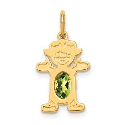 14K gold peridot oval pendants & charm