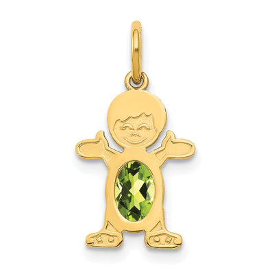 14K gold peridot oval pendants & charm