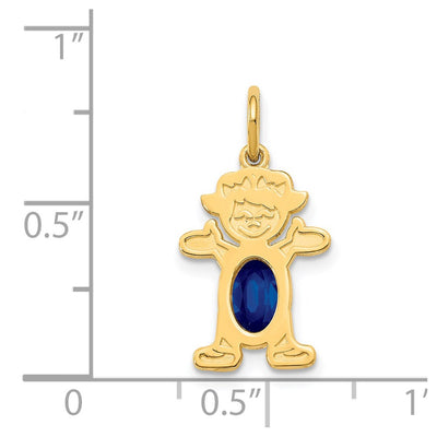 14K Girl 6x4 Oval Genuine Sapphire-September