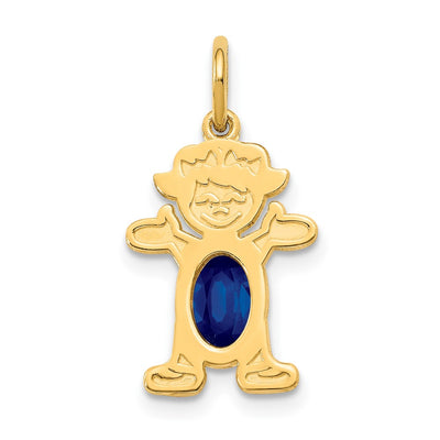 14K gold sapphire oval pendants & charm