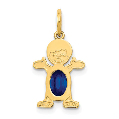 14K gold sapphire oval pendants & charm