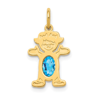 14K gold blue topaz oval pendants & charm