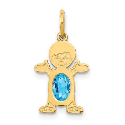 14K gold blue topaz oval pendants & charm