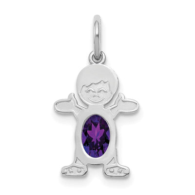 14K white gold amethyst oval pendants & charm
