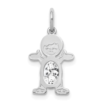 14K white gold topaz oval pendants & charm