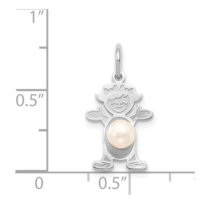 14K White Gold Girl FW Cultured Pearl-June