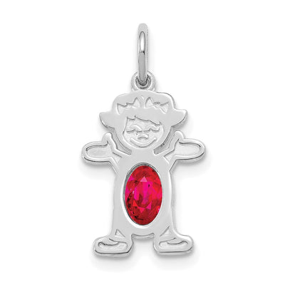 14K white gold ruby oval pendants & charm