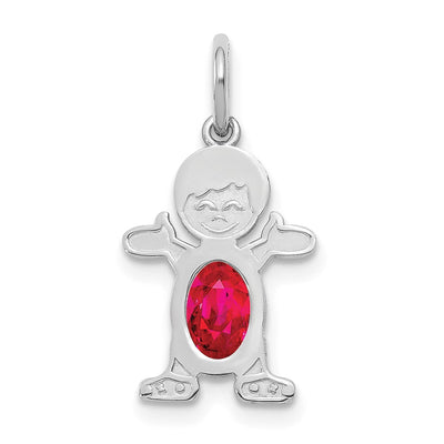 14K white gold ruby oval pendants & charm