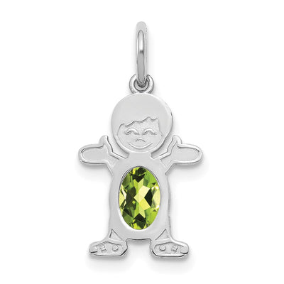 14K white gold peridot oval pendants & charm