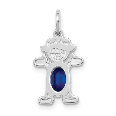 14K white gold sapphire oval pendants & charm