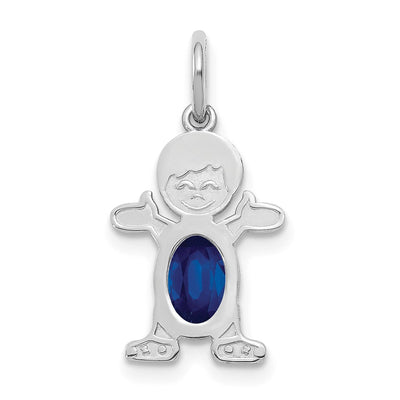 14K white gold sapphire oval pendants & charm