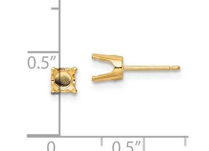 14k Round Stud Earring Mounting w/backs (Style XD10)