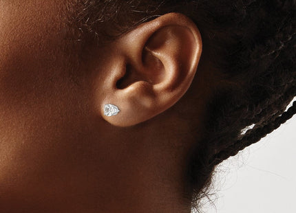 14k White Gold CZ stud earrings (Style XD10WCZ)