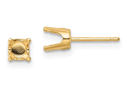 14k Round Stud Earring Mounting w/backs (Style XD10)