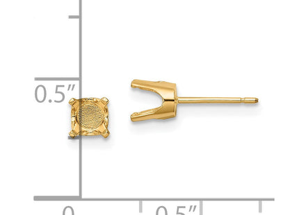 14k Round Stud Earring Mounting w/backs (Style XD11)
