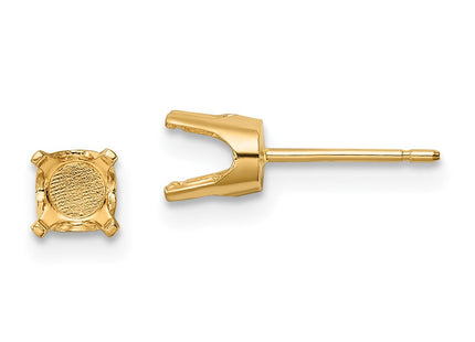 14k Round Stud Earring Mounting w/backs (Style XD11)
