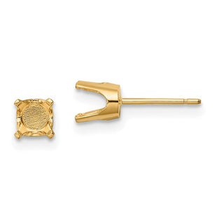 14k Round Stud Earring Mounting w/backs (Style XD11)