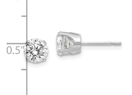 14k White Gold CZ stud earrings (Style XD12WCZ)