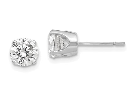 14k White Gold CZ stud earrings (Style XD12WCZ)