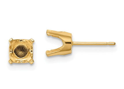 14k Round Stud Earring Mounting w/backs (Style XD12)