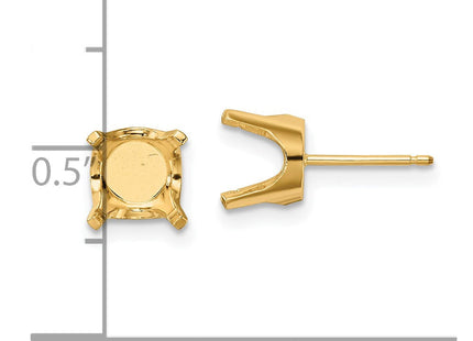 14k Round Stud Earring Mounting w/backs (Style XD14)