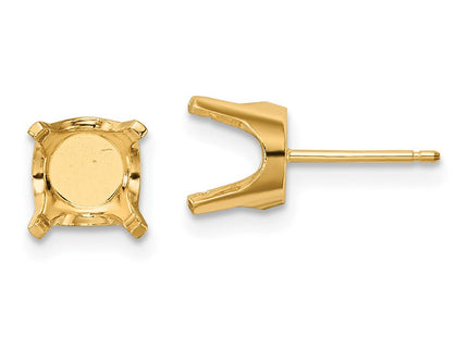14k Round Stud Earring Mounting w/backs (Style XD14)