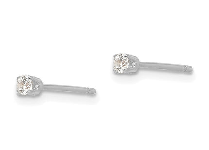 14k White Gold CZ stud earrings (Style XD1WCZ)
