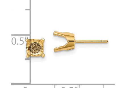 14k Round Stud Earring Mounting w/backs (Style XD2)