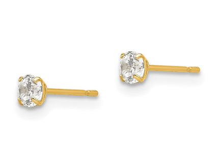 14k Round CZ Post Earrings (Style XD26CZ)