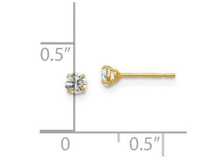 14k Round CZ Post Earrings (Style XD26CZ)